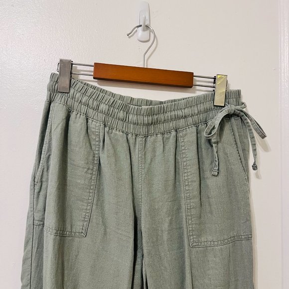 Calvin Klein Linen Pants, Soft Natural Green, US 2 - Picture 2 of 6